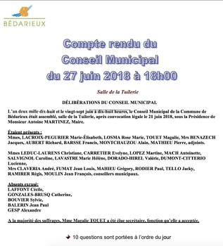 Compte Rendu du 27.06.2018